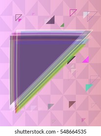 look over charming textile, colorful triangles with invitation.