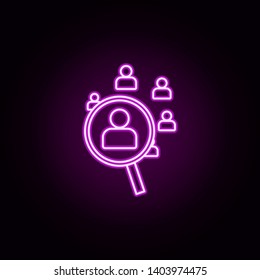 look for a people neon icon. Elements of sosial media network set. Simple icon for websites, web design, mobile app, info graphics