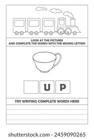 Look at the pictures and complete the words with the missing letters.