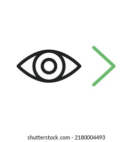 Look Right icon vector image. Can also be used for Media Buttons. Suitable for mobile apps, web apps and print media.