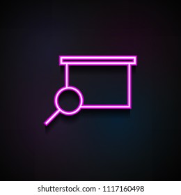 look screen icon. Element of logistics icons for mobile concept and web apps. Neon look screen icon can be used for web and mobile apps