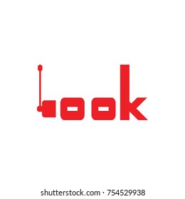 Look text with antenna logo design vector