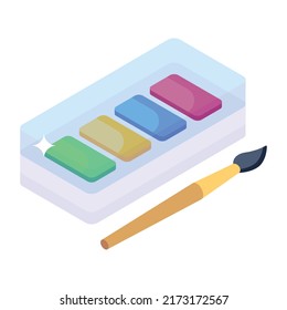 Look at this amazing watercolor box icon, isometric design 
