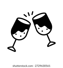 Look at this captivating glyph icon of cheers glasses