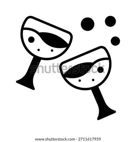 Look at this captivating glyph icon of cheers glasses