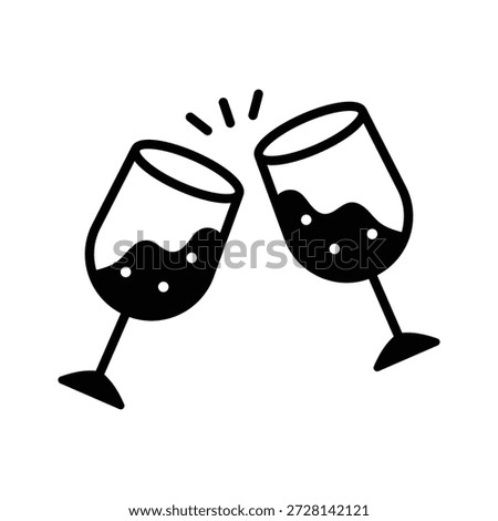 Look at this captivating glyph icon of cheers glasses