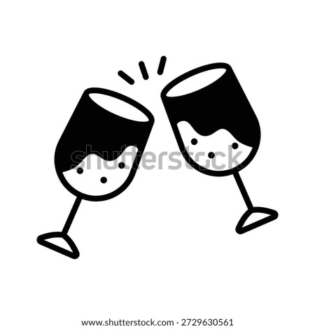 Look at this captivating glyph icon of cheers glasses
