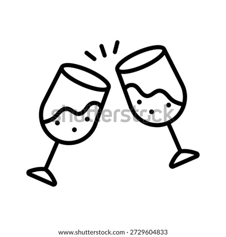 Look at this captivating line icon of cheers glasses