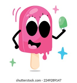 Look at this cute flat sticker of popsicle 