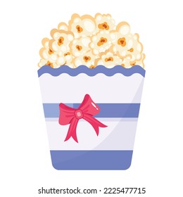 Schauen Sie sich dieses flache Design von Popcorn-Vektorgrafik an 