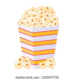 Schauen Sie sich dieses flache Design von Popcorn-Vektorgrafik an 