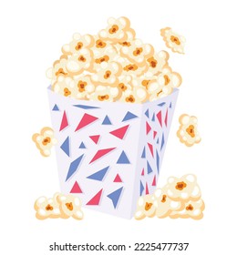 Schauen Sie sich dieses flache Design von Popcorn-Vektorgrafik an 