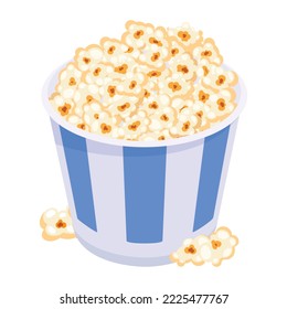 Schauen Sie sich dieses flache Design von Popcorn-Vektorgrafik an 