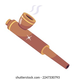 Look at this flat icon of smoking pipe 