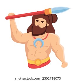 Look at this flat illustration of spartan warrior