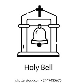 Look at this holy bell line icon