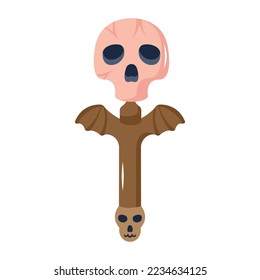 Look at this scary wand flat icon 