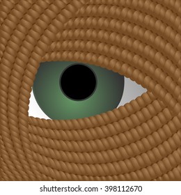 look through the hole in the coil