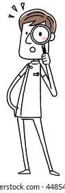 Look through a magnifying glass: the nurse man
