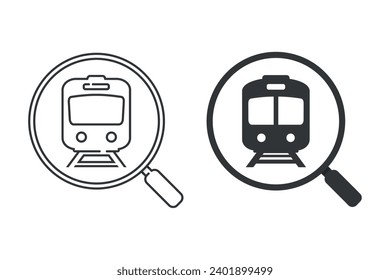 Look for train. Illustration vector