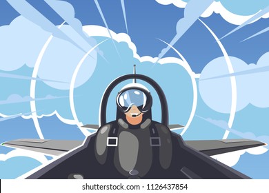 Look from within a cabin in flight