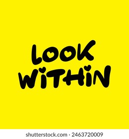 look within text on yellow background.