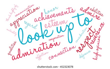 Look Up To word cloud on a white background. 