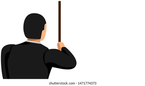 looked behind a businessman pulling the rope with his hand. business background template vector file design. eps10