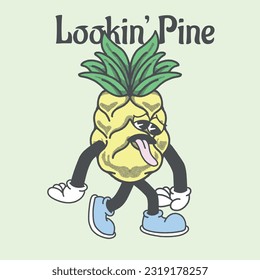 Lookin' Pine With Pineapple Groovy Character Design