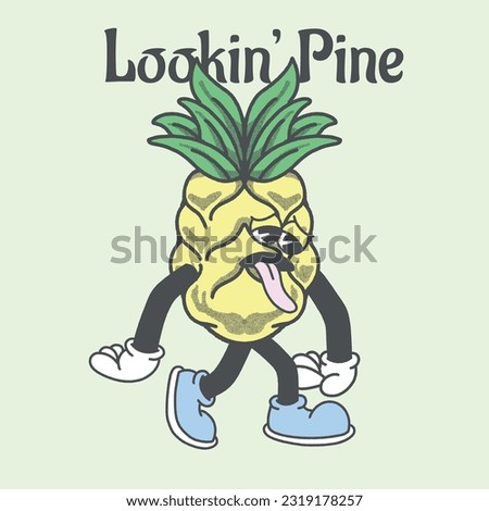 Lookin' Pine With Pineapple Groovy Character Design
