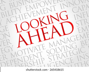 Looking ahead word cloud, business concept