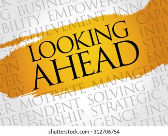 Looking ahead word cloud, business concept