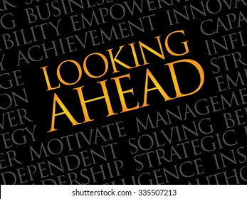 Looking ahead word cloud, business concept