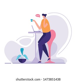 Looking Away Woman Talking phone vector illustration