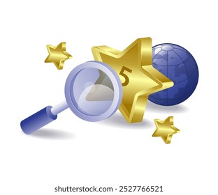 Looking for the best five star reviews flat illustration