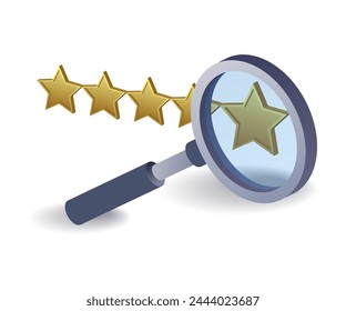 Looking for the best product reviews flat isometric 3d illustration