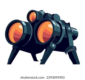 Looking beyond with binoculars over white