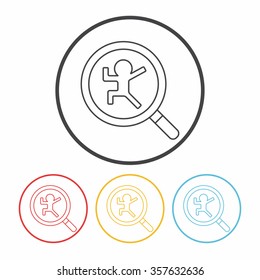 Looking for clues line icon