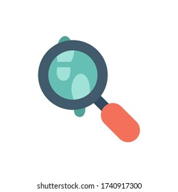 Looking for clues vector icon symbol finding isolated on white background