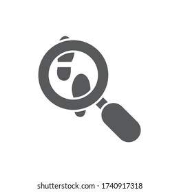 Looking for clues vector icon symbol finding isolated on white background