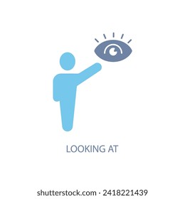 buscando el icono de línea de concepto. Ilustración de elemento simple. análisis del diseño de símbolos de esquema de concepto.