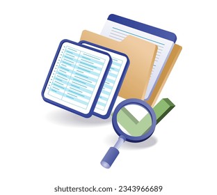 Looking for the correct data information isometric illustration