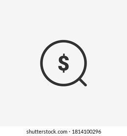 Looking for dollar icon isolated on background. Search symbol modern, simple, vector, icon for website design, mobile app, ui. Vector Illustration