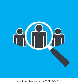 Looking For An Employee, flat  vector illustration