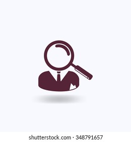 Looking For An Employee Search icon, vector illustration. Flat design style