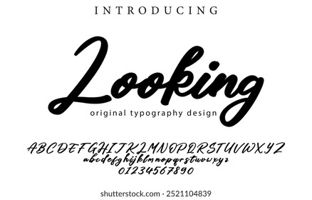 Looking Font Stylish brush painted an uppercase vector letters, alphabet, typeface
