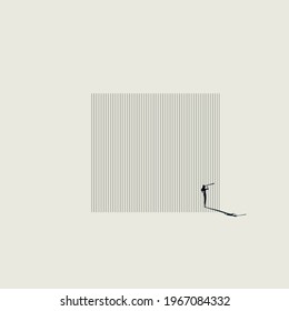 Looking for freedom vector concept. Symbol of escape, vision, dreaming. Minimal art eps10 illustration.