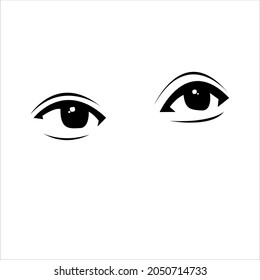 Looking Girl Eyes White Background Eyes Stock Vector (royalty Free 