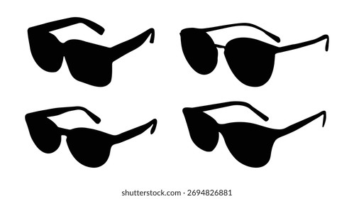 looking glass black vector set design