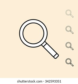 Looking glass icon. Vector icon in four different thickness. Linear style